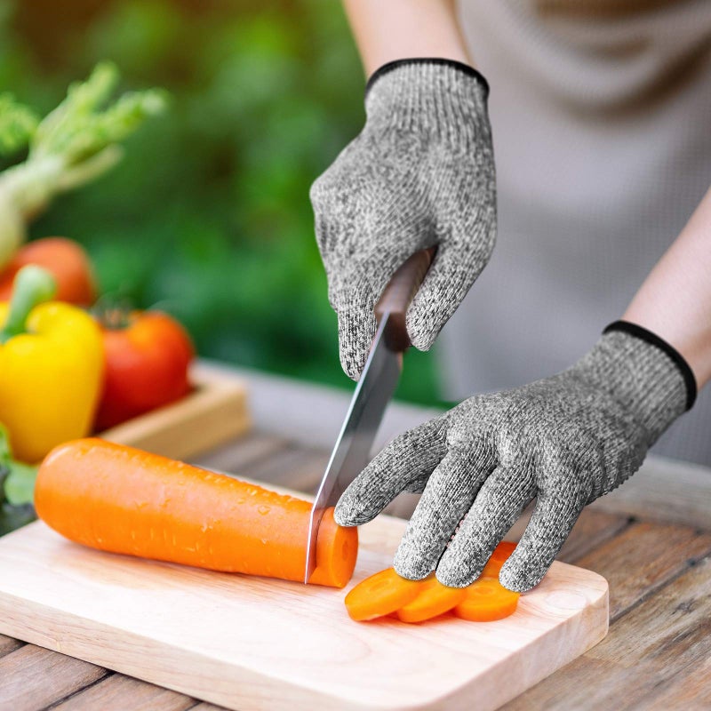 Evridwear Cut Resistant Gloves Food Grade Level 5 Kitchen Safety Protection (Gray, Medium) - Image 2